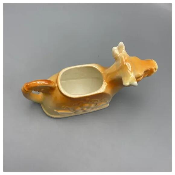 Vintage Ceramic Cow Creamer Orange Tan Made in Czechoslovakia‎ - Picture 5 of 7